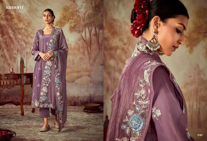 Shahi By Kimora Russian Silk With Embroidery Designer Salwar Suits Wholesale Market In Surat